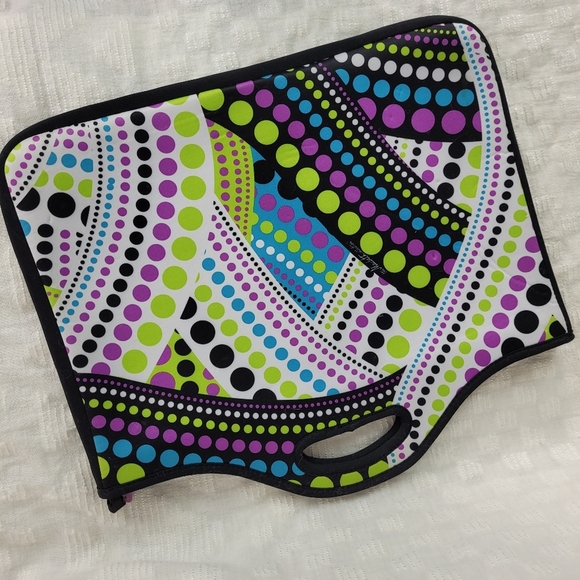 Macbeth Collection black white purple neon green blue laptop bag with handles - Picture 2 of 10